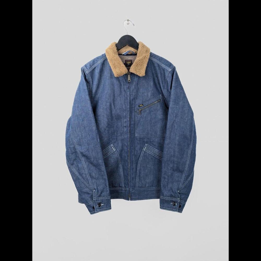 LEE Mens Sz US L 101 91-B Blanket Lined Jacket in Dry Indigo Blue Selvedge ITALY